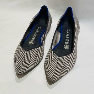 Rothy's The Point flats in Black and White Houndstooth, size 7.5